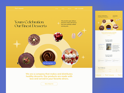 FizzCompany Home Page clean dessert event food home page ui web design