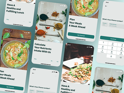 Lunch box delivery app app delivery mobile onboarding design product design sign up ui verification welcome page