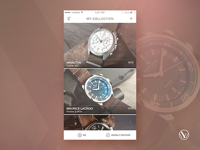 Wrist Watchers - Collection Screen bangalore clock collection india ios logo mobile app psd retro time vintage watch. wristwatch