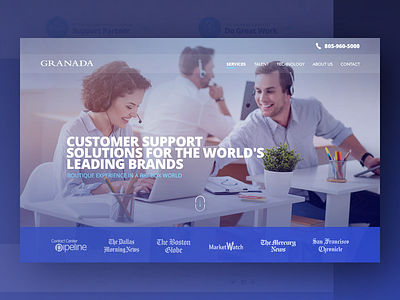 Granada bangalore customer support india landing page psd technology web website