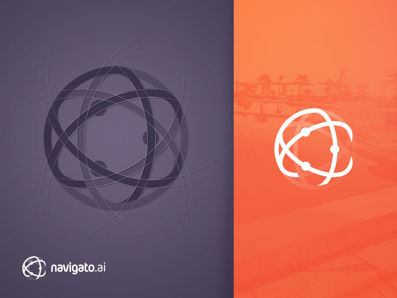 Navigato Logo branding psd india bangalore rating booking hotel travel search artificial intelligence ai logo