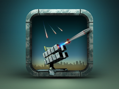 Missile Storm App Icon app icon bangalore chennai dribbble fight fire game green icon india ios iphone kerala missile mobile war