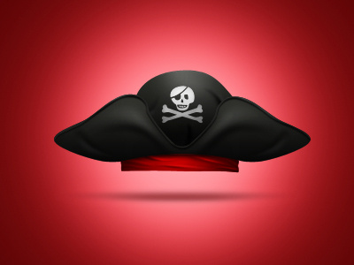 Pirate Hat black cap danger dribbble glow hat icon pirate puppybooth red skull