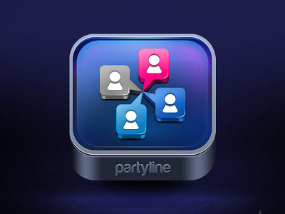 Partyliine app icon bangalore blue chat glow india iphone kerala mobile party