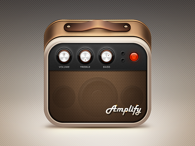 Amplify App Icon app icon. music bangalore brown chennai icon india ios iphone kerala metallic