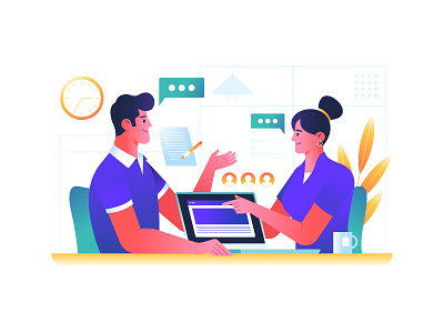 HIRE - Vector colors combination creative dribbble employee employment hire hiring illustration latest office office space vector
