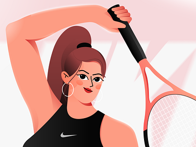 BEAUTY IN THE COURT - Tennis illustration abstract adobe illustrator character character design colors creative eyes face face illustration illustration illustrator lady minimal nike popular sports women tennis tennis illustration tennis player vector