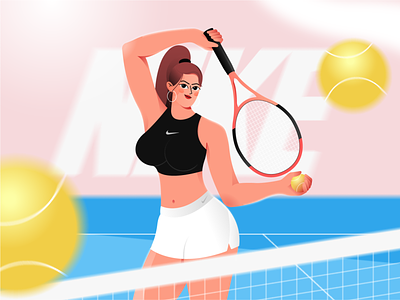 BEAUTY IN THE COURT  - Tennis illustration
