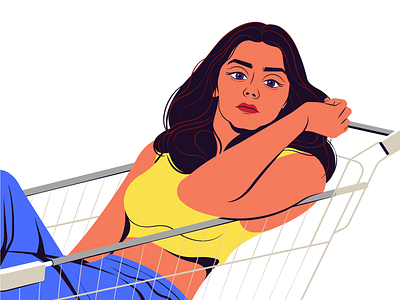 Girl in the cart