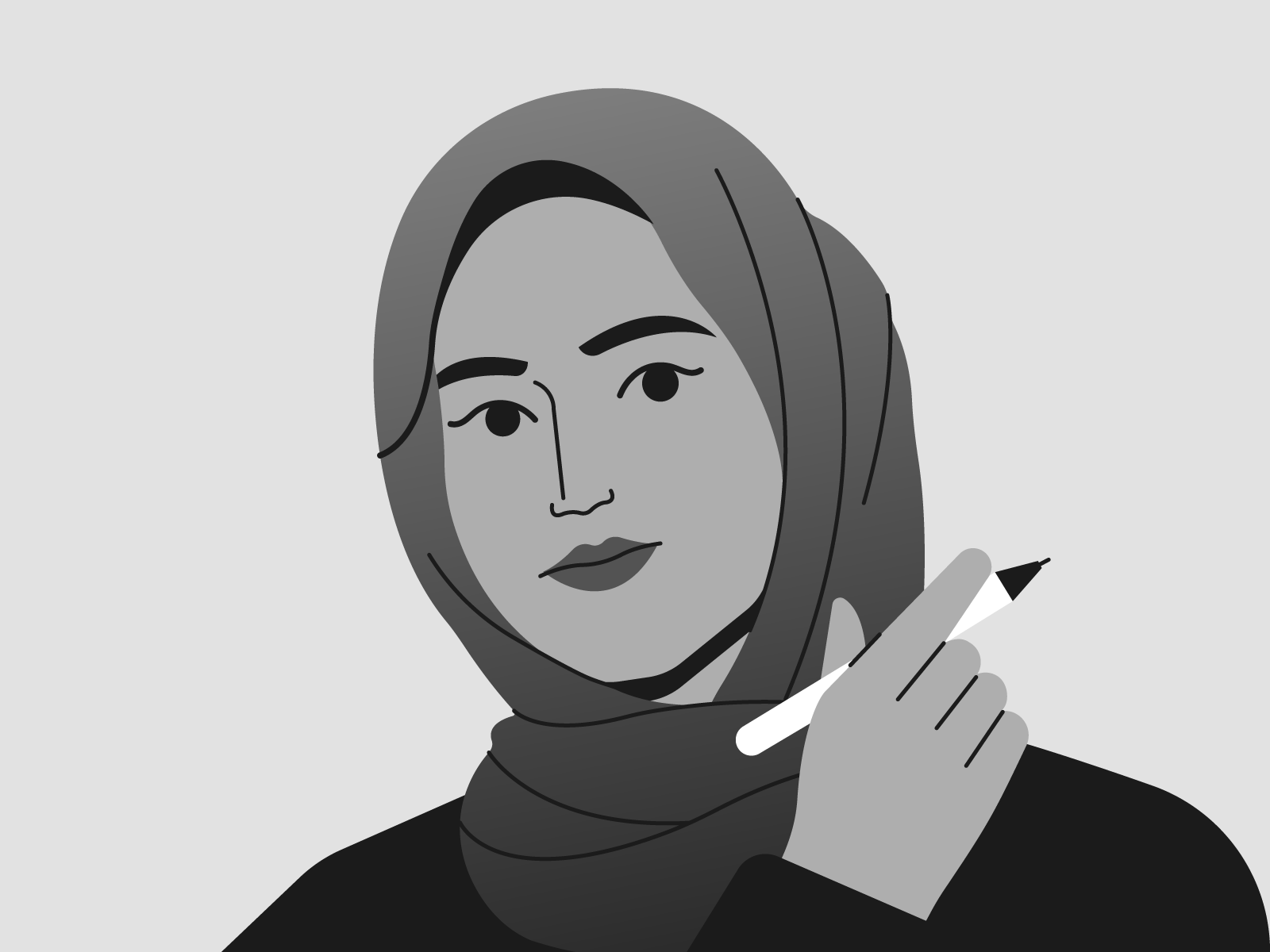 Hijabi creative expression face head hijabi illustration lady middle east minimal muslim vector women