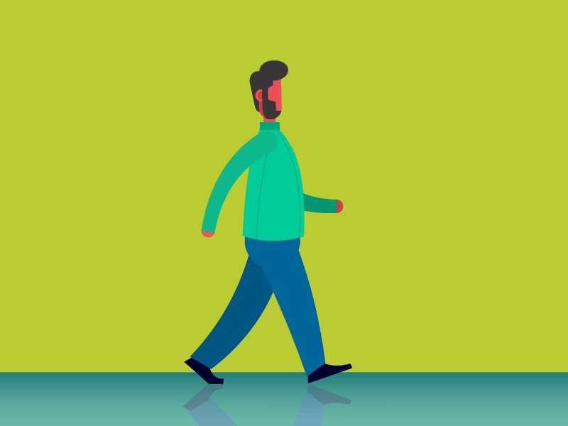 WALK adobe animate animation character colors design life minimal simple tummy walkcycle walking