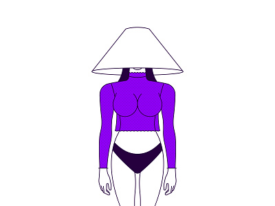 LADY IN PURPLE- Illustration abstract adult character colors concept creative design digital art dribbble illustration lady lamp night purple sexual vector