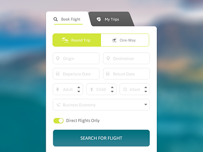 Flight Search Form search ui web