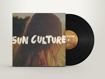 Album Layout for Sun Culture album cover album layout brush girl hair packaging sun texture type vinyl