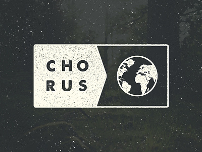 Chorus Concept arrow badge branding chorus earth globe pattern planet ribbon texture topographic