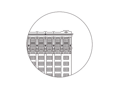 Line Illustration of The Historic Penn Street Tower architecture building design illustration indianapolis line wip