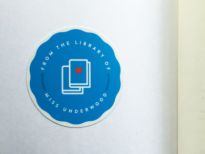 Bookplate badge bookplate books circle heart iconography icons library stamp sticker mule teacher