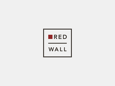 Redwall Logo box branding design identity line logo modern red simple