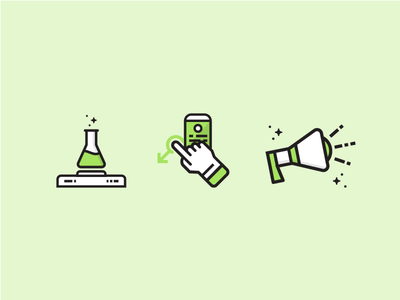 WIP Icons design green icons lab line outline promotion swipe ui wip