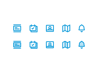 WIP Icons calendar design events feed icon set icons id illustration map notify
