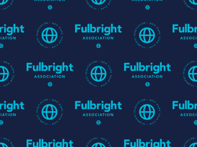 Fulbright Association Logo blue fulbright globe identity logo pro bono simple wordmark