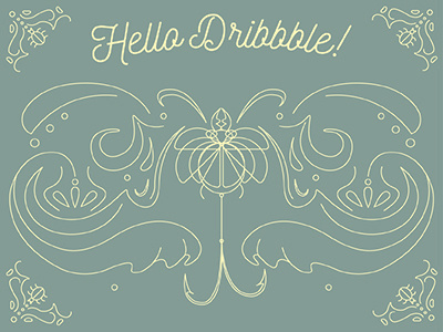 Hello Dribbble! debut first shot hello illustration