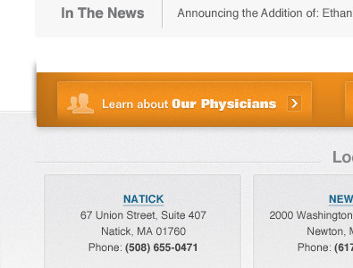orange physicians button grey helvetica orange