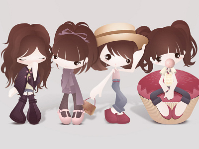 My Girls character character desing cupcake design girls illustration illustrator vector