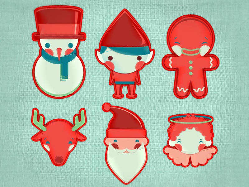 So, it is christmas II elf cookie angel icon santa claus christmas illustration vector embroidery characters snow santa