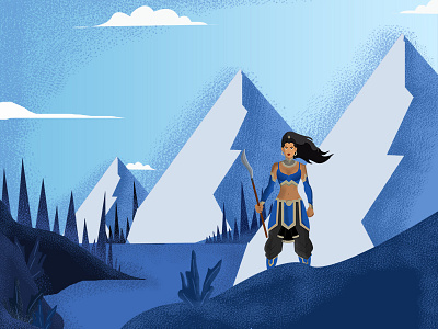 Warrior Girl girl grain illustration warrior