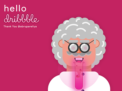 Hello Dribbble :) flat hellodribbble illustration scientiest