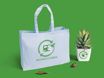 Bhoomi Eco green - a solid waste management company logo . brand branding design eco green icon illustration logo