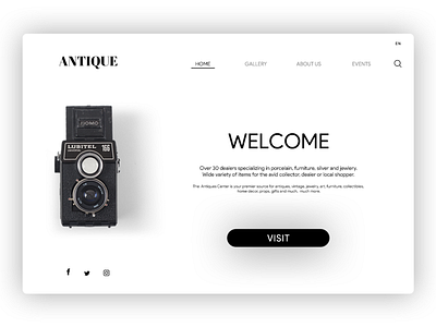 Antique Store website home page