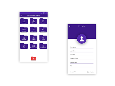 Document manager home and user profile android app colour design document ios manager ui ux
