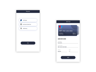 payment process pages UI