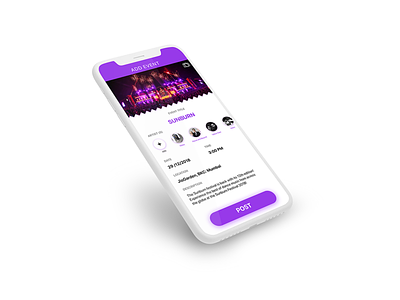 Event post page UI for event management app android app brand colour design event event agency ios management music ui uidesign ux