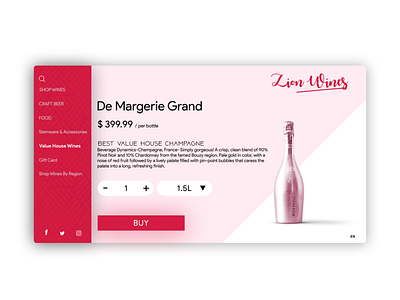 Zion Wines champagne product UI product page