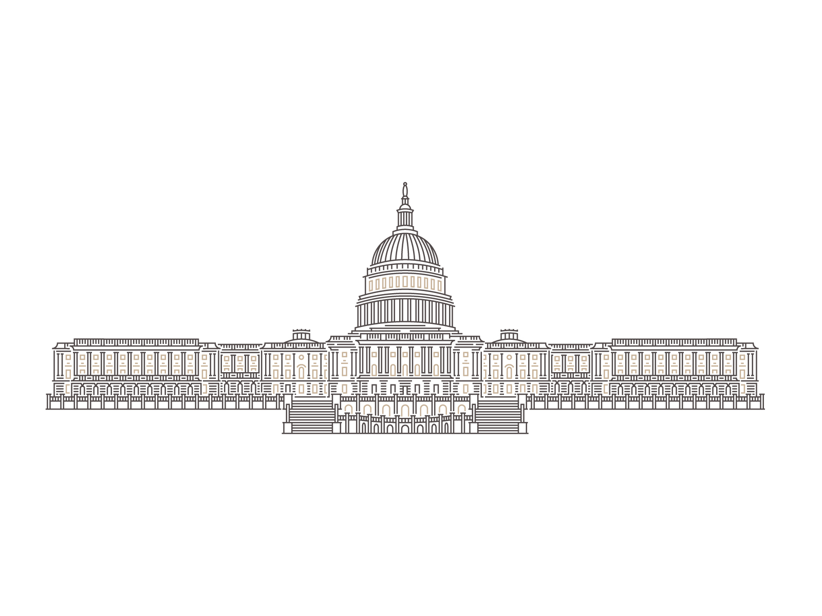 Full view United States Capitol Washington, D.C. by Denys on Dribbble