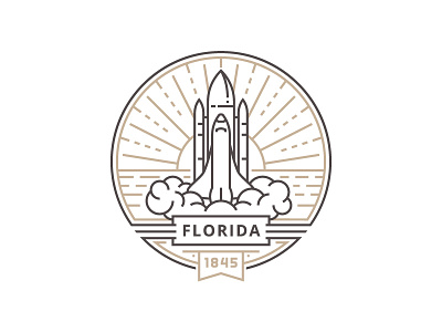 Florida city emblem fly rocket sky smoke space spaceship start technology travel usa