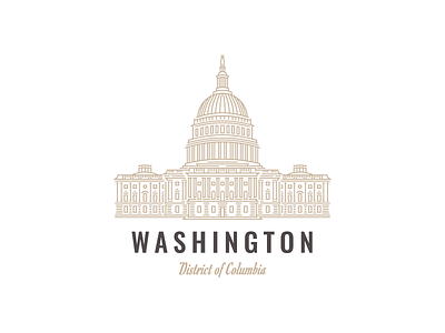 United States Capitol Washington, D.C. building capitol dc design emblem illustration line art logo usa washington