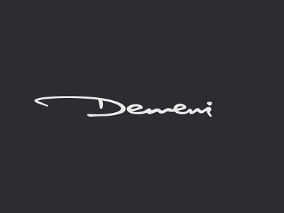 Demeni branding brend calligraphy design emblem hand drawing logo mark