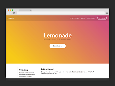 Lemonade v2 — Documentation css design gradient html lemonade open source