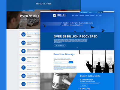 Miller Law attorneys development homepage law firm law site ui ux web web design