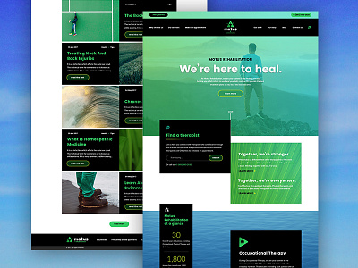 Motus Web Design desktop menu healthcare homepage ia nature occupational therapy orthotics physical therapy ui ux web web design