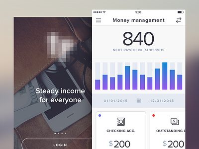 Money management app app bank dashboard design ios iphone management money photoshop ui user interface ux