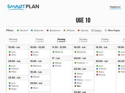 Smartplan Dribbble calendar plan roster schedule sketchapp smart smartplan