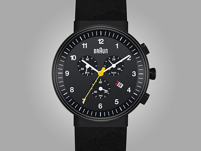 My New Braun Watch black braun clock date practice watch