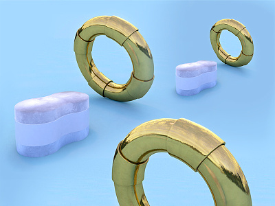 Buoys will be buoys 3d buoy c4d float gold marble pattern pool render ring