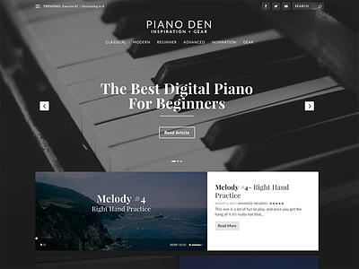 Piano Den Homepage homepage minimal music piano web design