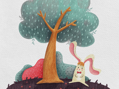 Spring Bunny animals bunny character childrensillustration illustration kidlitart whimsical